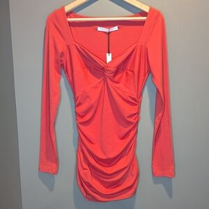 Susana Monaco Cherry Blossom Red Twist Front Mini Dress Or Tunic Size Small NWT